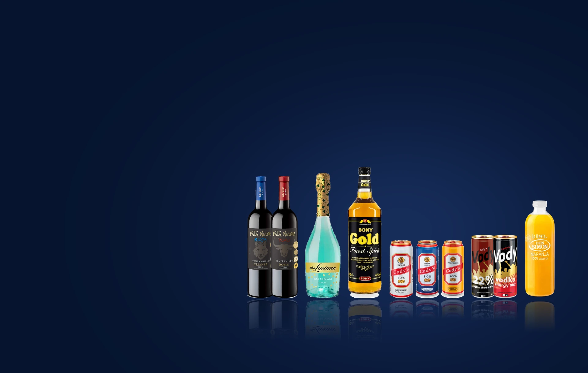 Bony, Cody’s, Vody, Don Simon et Pata Negra, les marques de boissons de S&R