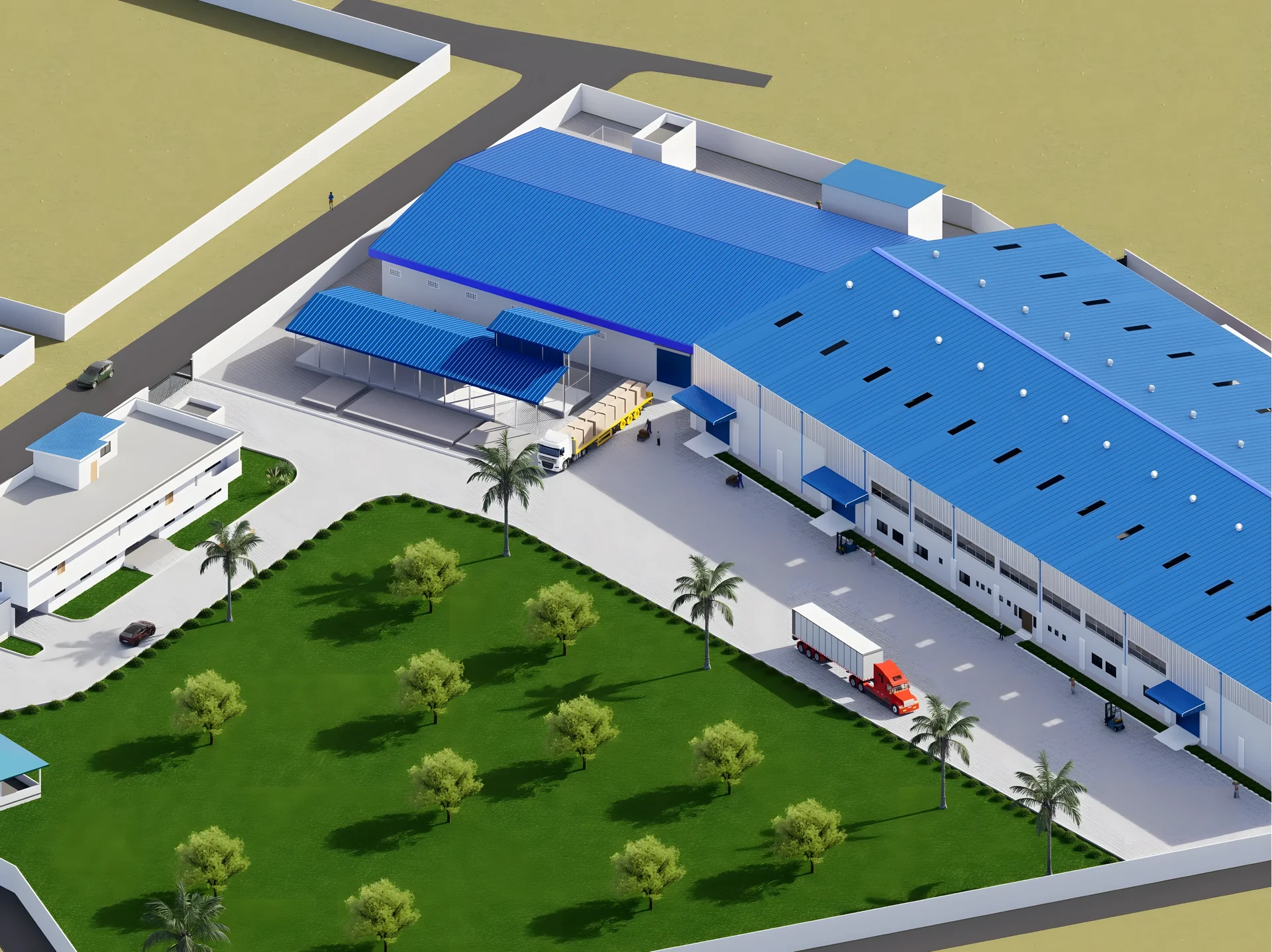 Rendu 3D de l’usine d’embouteillage de Tokor, Ghana