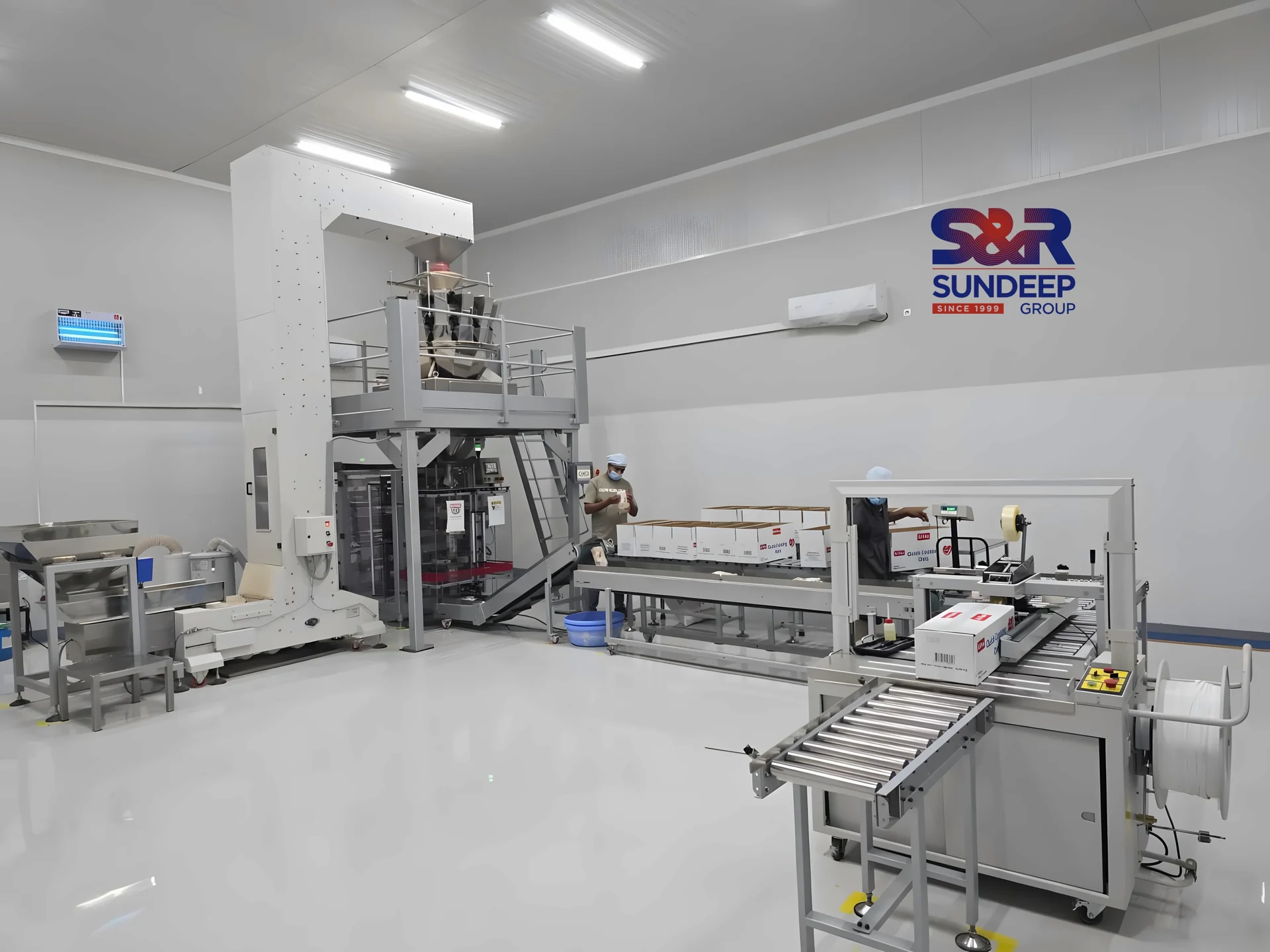 Weighing and packing line, Luanda packaging units